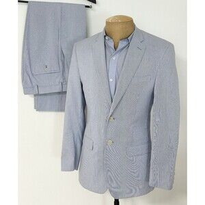 Joseph Jos A. Bank Pincord Suit Blue 37R Cotton Pants 31x30 Slim Fit